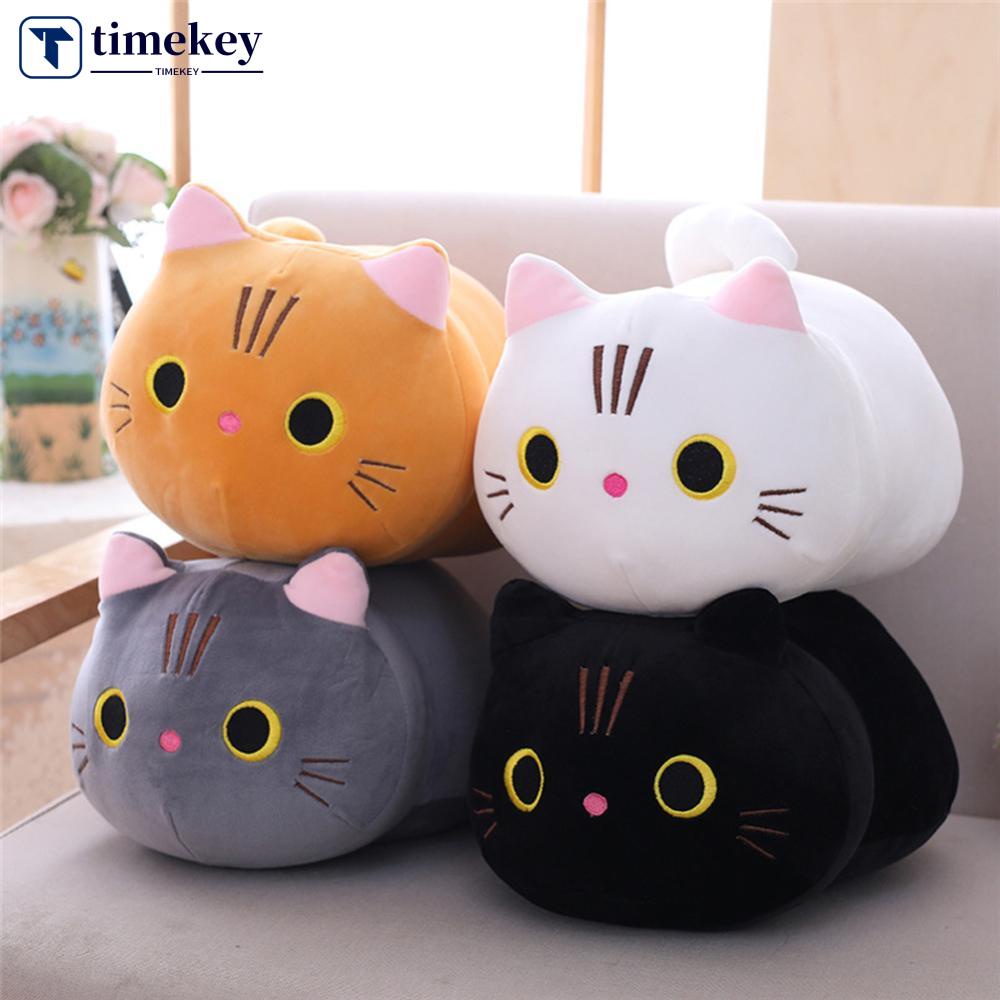 Timekey Mainan Boneka Bantal Stuffed Plush Kartun Kucing Lucu Untuk Hadiah K9R5