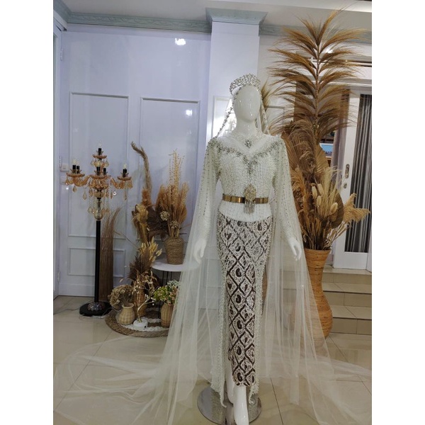 KEBAYA AKAD SUPER PREMIUN//KEBAYA MODERN TERBARU/KEBAYA DRES BEREKOR//GAUN  MEWAH //GAUN PENGANTEN // KEBAYA AKAD NIKAH