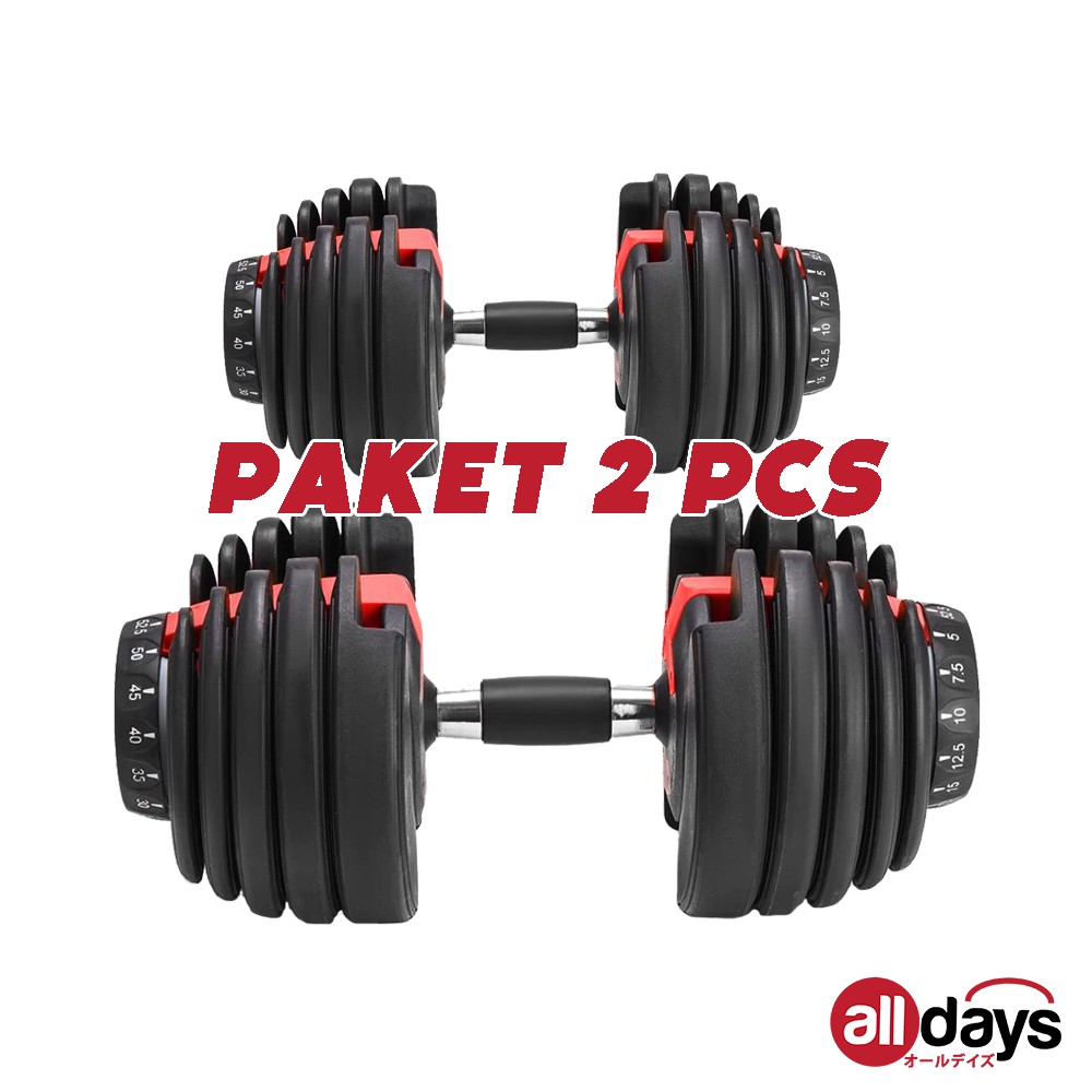 Alldays Adjustable Dumbell / Barbel Fitness Berat 2.5 kg - 24 kg [DAPAT 2 PCS]