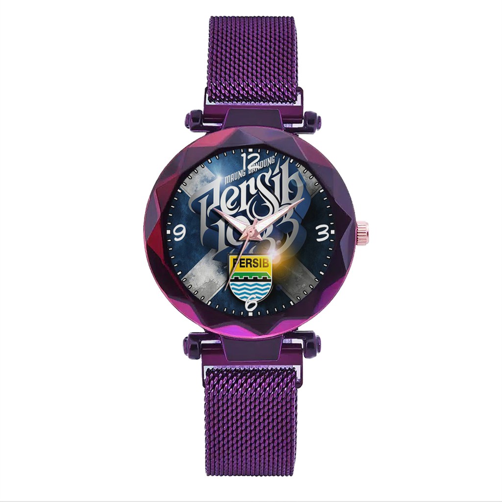 Jam Tangan Wanita Custom - Ladies Viking PERSIB MOTIF 8 Free Box &amp; Batre Cadangan