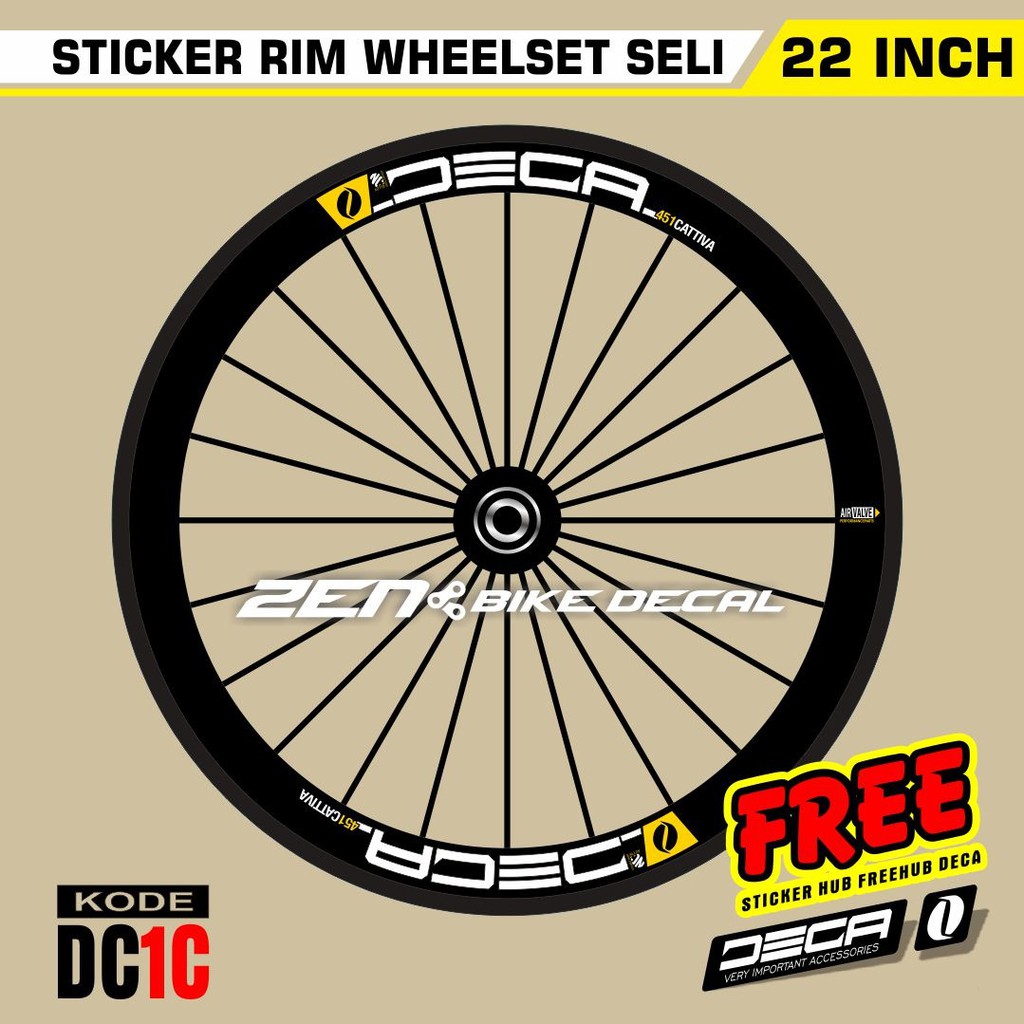 Decal Sticker VELG/ RIM WHEELSET SELI / sepeda lipat RING 22 INCH