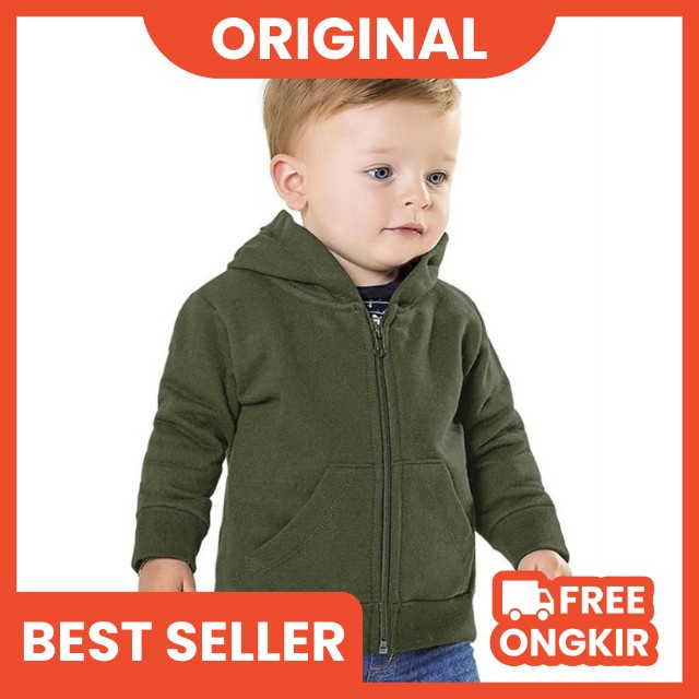 Jaket Anak Laki Laki Umur 1Tahun Sampai Umur 8Tahun Bahan Fleece Warna Basic Polos Tebal