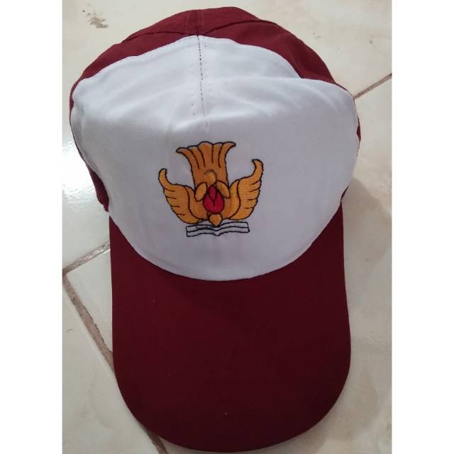 Topi merah putih SD kelas 1-6 cewek dan cowok
