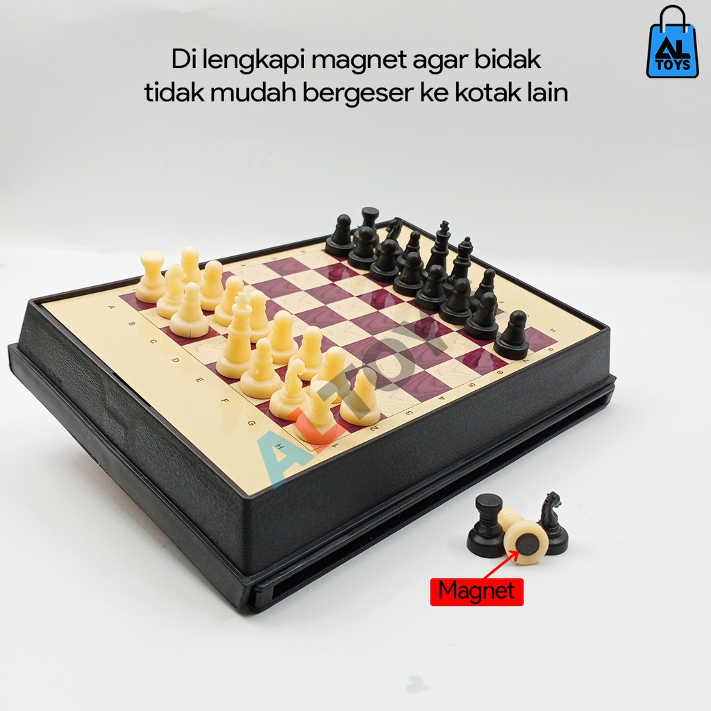 Magnetic Game Board 5in1 Permainan Papan Catur Magnet Game Ludo Mainan Anak Ular Tangga