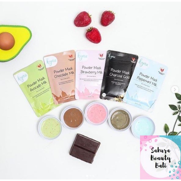 [BPOM] KYAU Powder Mask Peel Off Classic Series 20g 100%Original Strawberry Peppermint Milk Masker