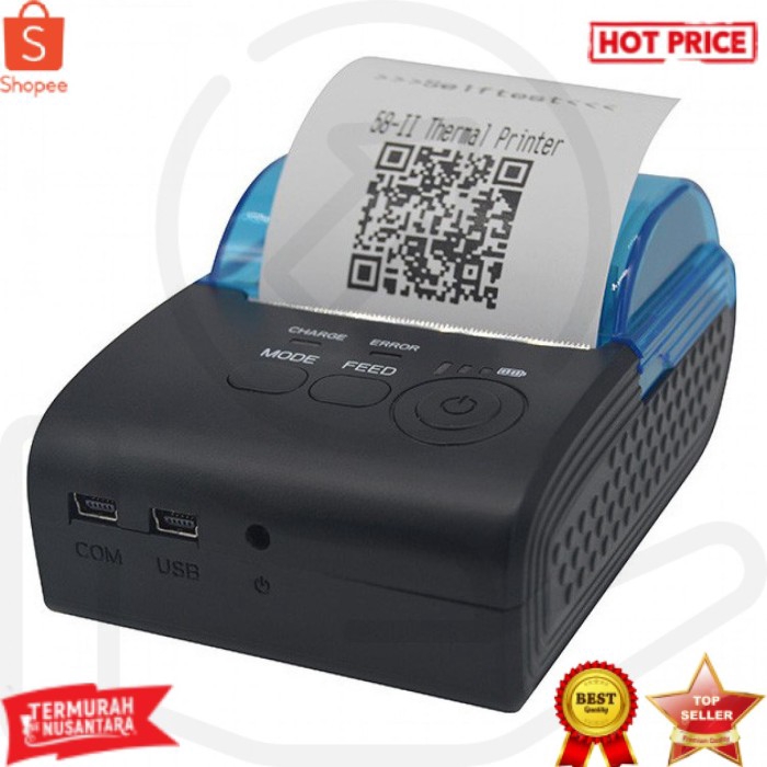 Zjiang Mini Portable Bluetooth Thermal Printer - 5805-DD [Hitam]