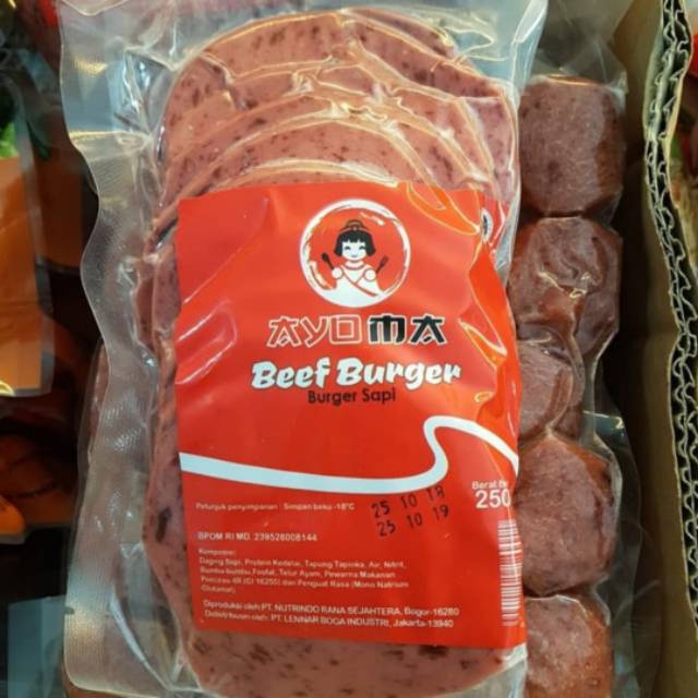 

Ayoma beef burger 250gr 10s daging burger sapi