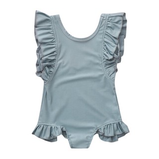 Baju Renang One Piece Ruffle Tanpa Lengan Warna Polos Baju Renang One Piece Ruffle Tanpa Lengan Warna Polos