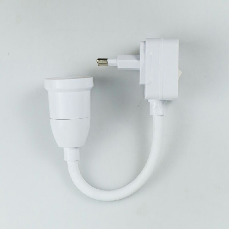 Fitting Lampu Wall Socket Lamp Holder EU E27 25 Cm e272c White