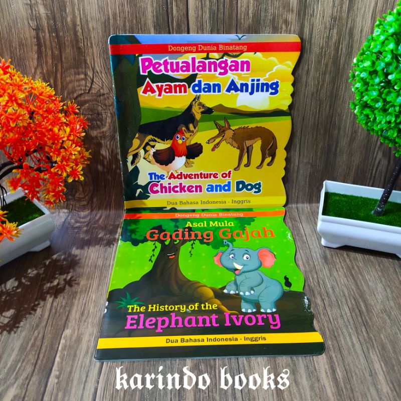 buku dongeng anak 2buku,seri ayam, gading gajah, bahasa indo-inggris, ORIGINAL MURAH DONGENG