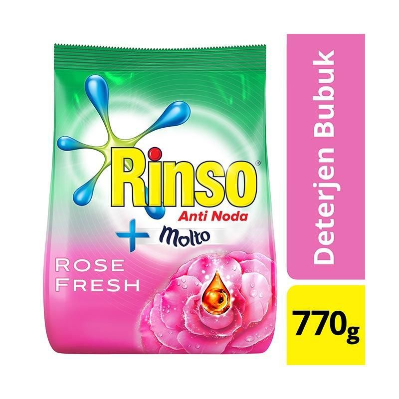 RINSO MOLTO BUBUK 770G - RINSO BUBUK - RINSO bubuk rose fresh - rinso molto ultra - pelembut pakaian