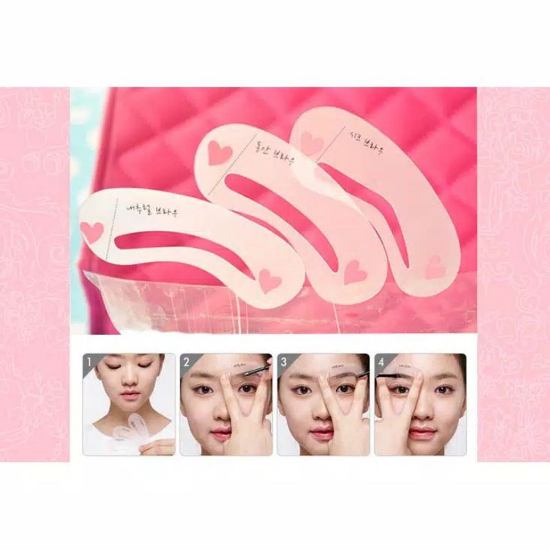 Cetakan Alis Isi 3 / Eyebrow Template / Alat Pencetak Alis