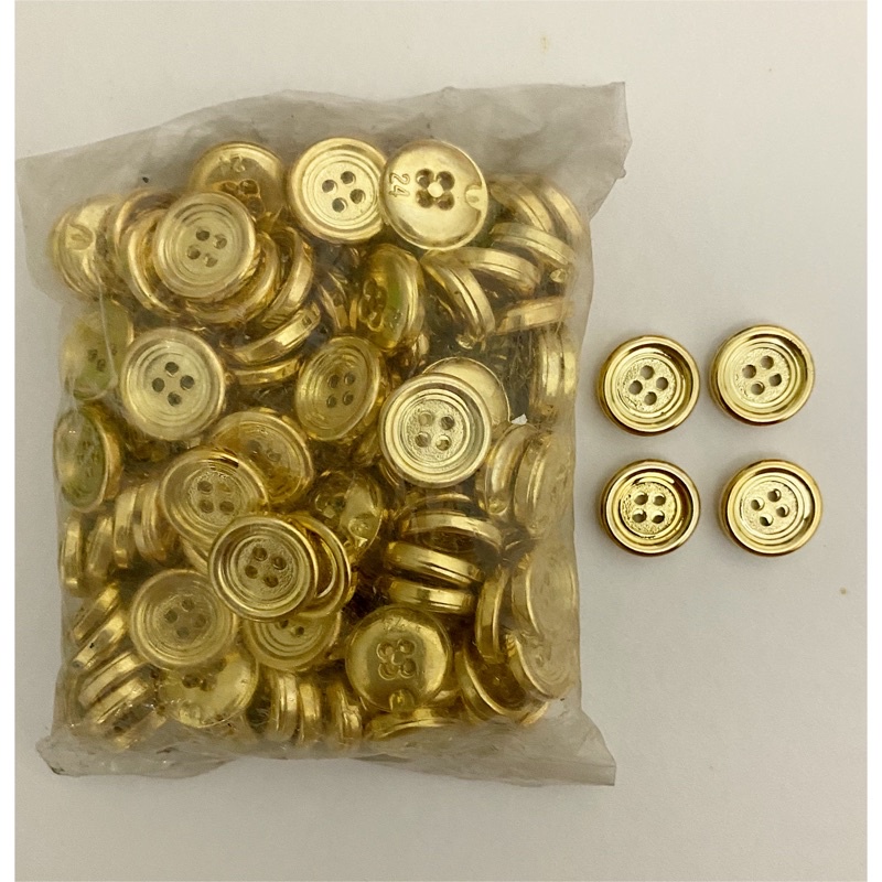 Kancing emas 15 mm (24 L) kancing rok kancing baju emas gold