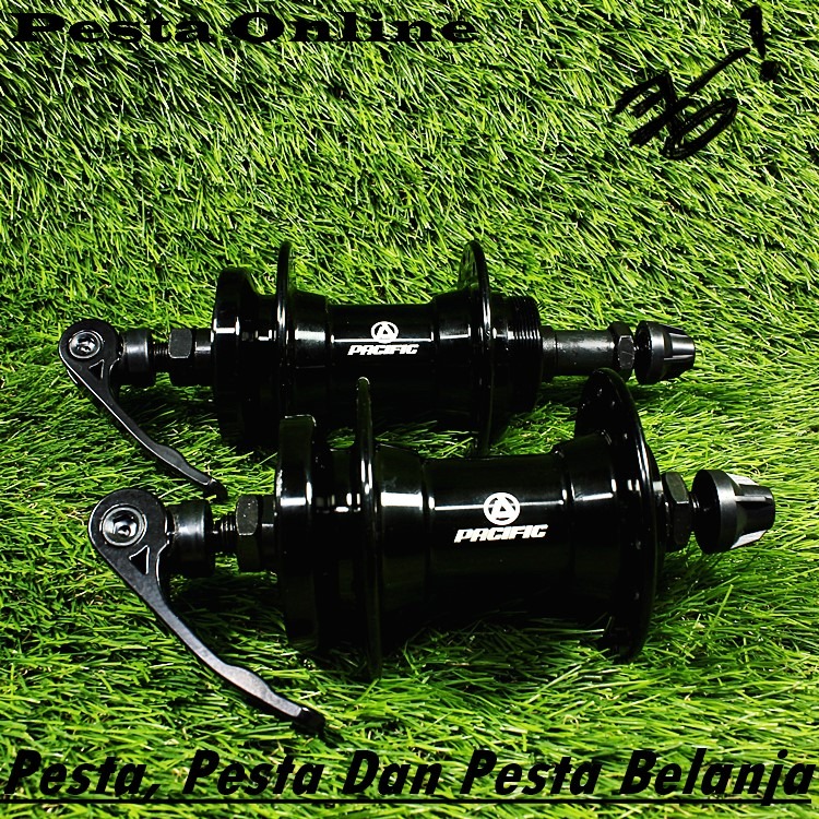Hub Freehub PACIFIC 32H Hitam Disc Drat Sixbolts HUB Sepeda Bos Trombol Ulir