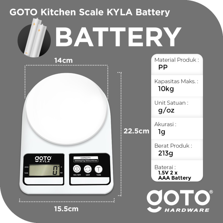 Timbangan Digital Dapur Makanan Kue Digital GOTO  Electronic Kitchen Scale 10 kg