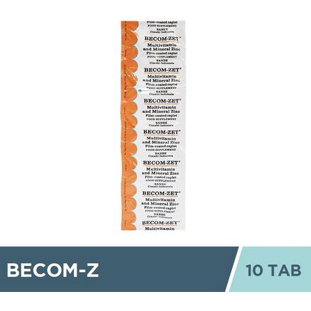 Becom-Zet 10 tablet / Becomzet / Multivitamin /Daya Tahan / Vitamin C/ Zinc