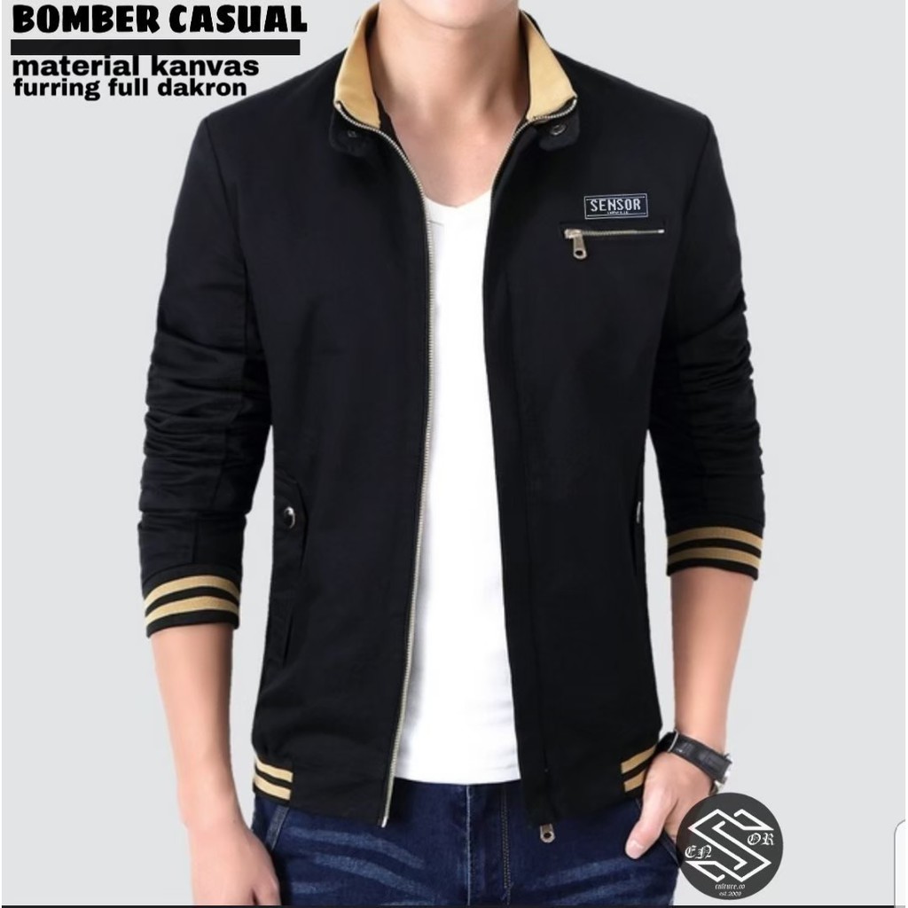 [ COD ] Jaket Bomber Pria / Jaket Bomber Casual original Sensor