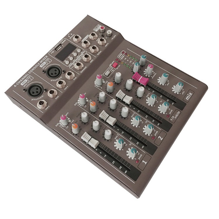 Professional Bluetooth Console Mixer Audio 4 Channel