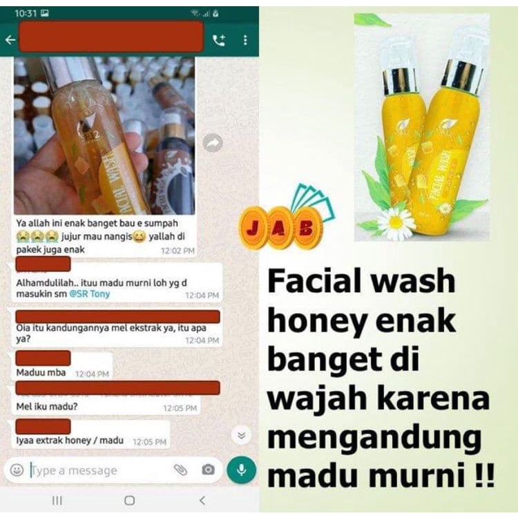 Facial Wash Honey SR12 - Face Wash Madu SR 12 Sabun Muka Pelembab Pencerah Kulit Penghilang Jerawat Komedo Flek Hitam - Original 100%