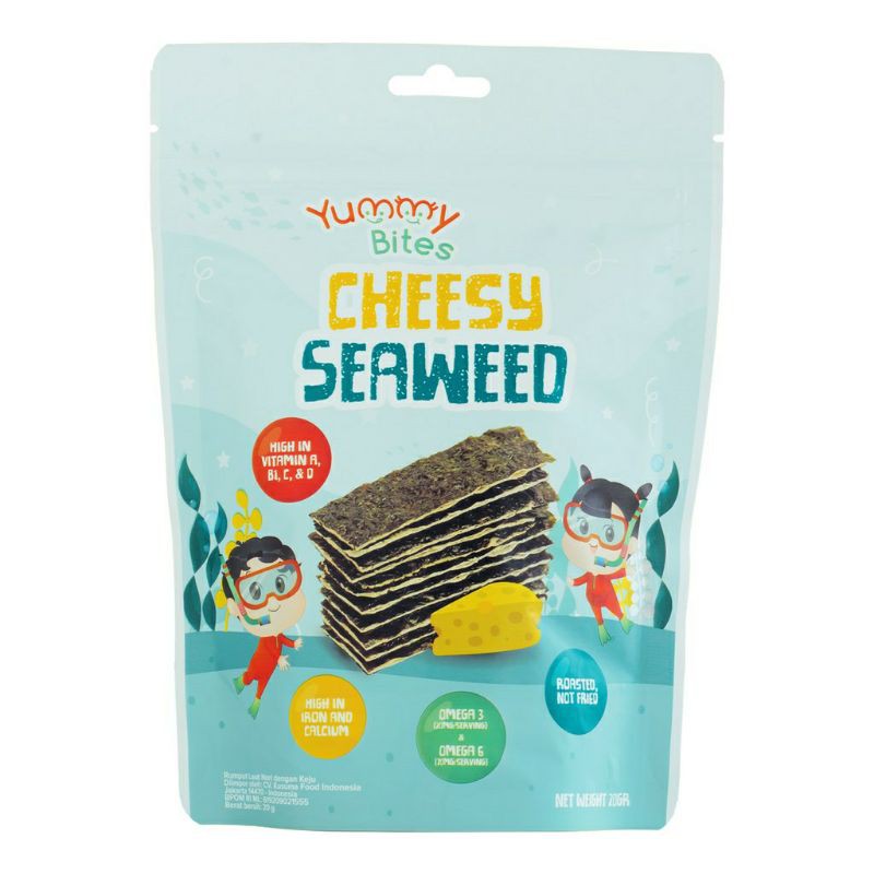 Yummy Bites Cheesy Seaweed 20g -  Camilan Rumput Laut Snack Anak 1th