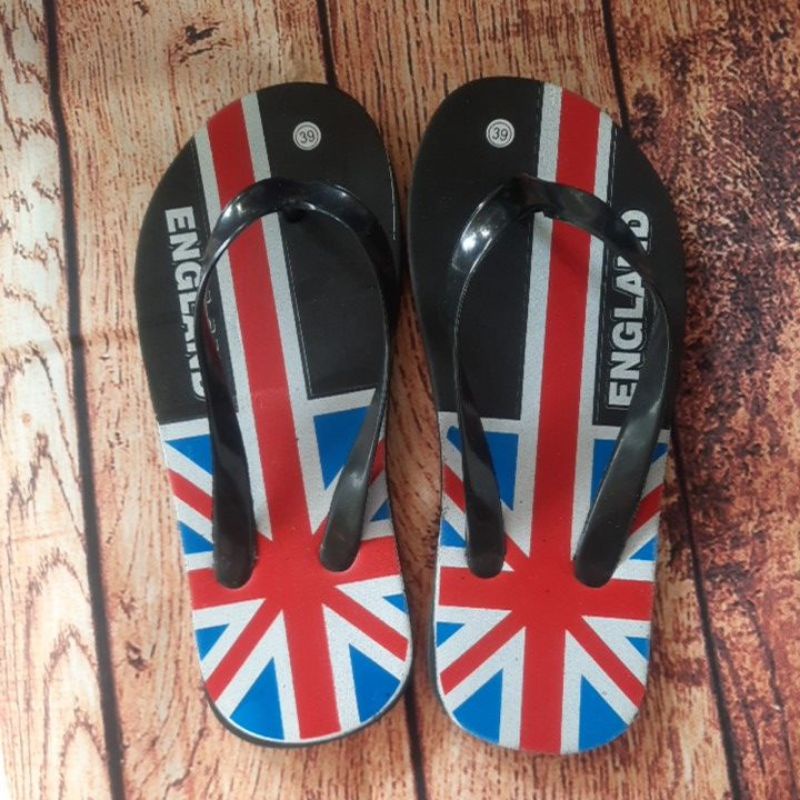 SANDAL JEPIT PRIA MOTIF ENGLAND