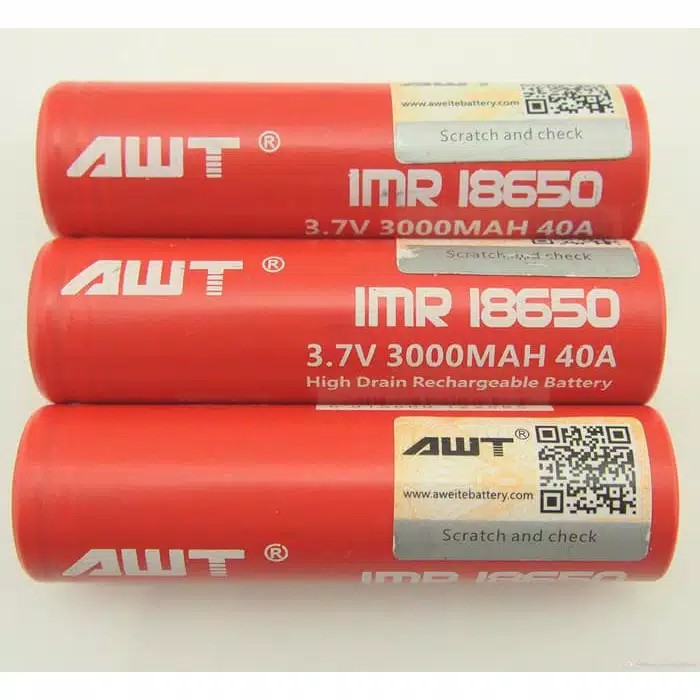 Baterai AWT Merah 3000mAh Cash- Batere rechargeable 3000mAh AWT Merah versi 3