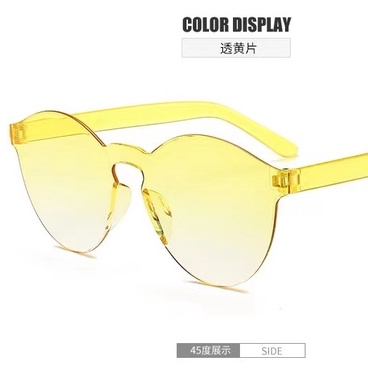 DIKIRIM DARI JAKARTA - Harga murah Kacamata Transparan Port Frameless Tren Pasangan kacamata Simple Kacamata Fashion-13 C14 putih kuning