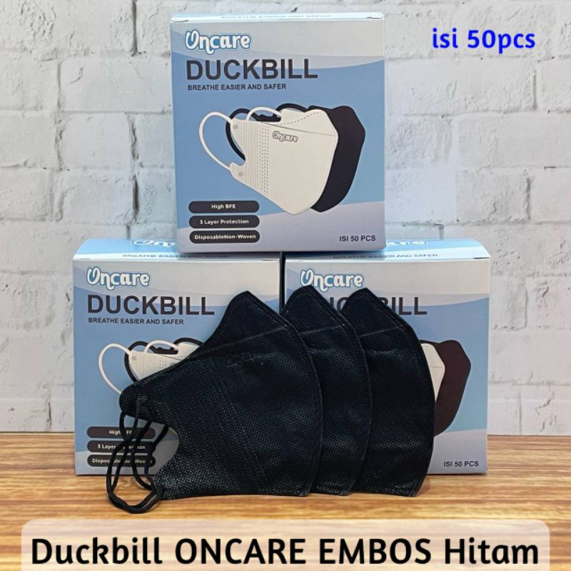 Masker DUCKBILL Facemask Putih Hitam isi 50pcs Premium Murah