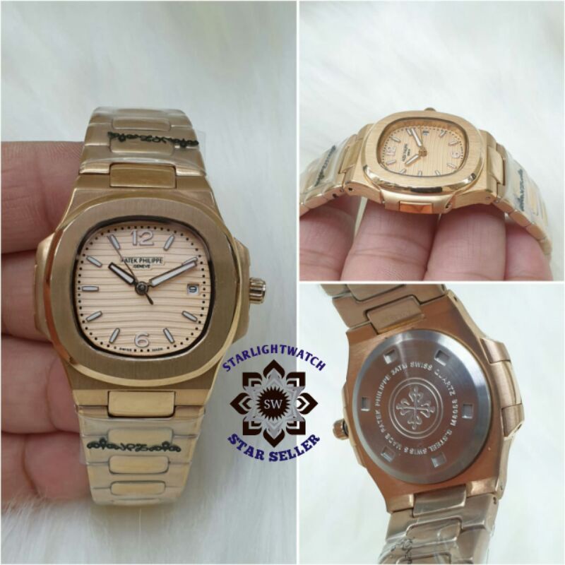 jam tangan wanita patek batre stainless kualitas original