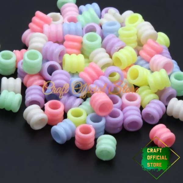 60 Pcs Manik Mote Ulir Pembatas Ulir Pastel Bahan Kerajinan DIY