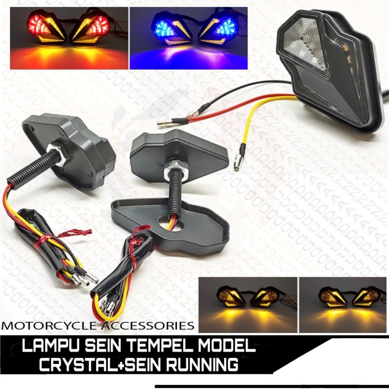 Lampu Sein Tempel Crystal Sen Fairing Motor Variasi Led Plus Senja Cbr 150R R15 Ninja RR ,250 fi R
