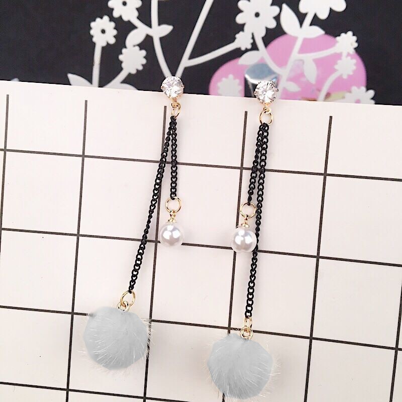 ANTING WANITA kEKINIAN ALA KOREA MODEL POMPOM MIX RANTAI  150