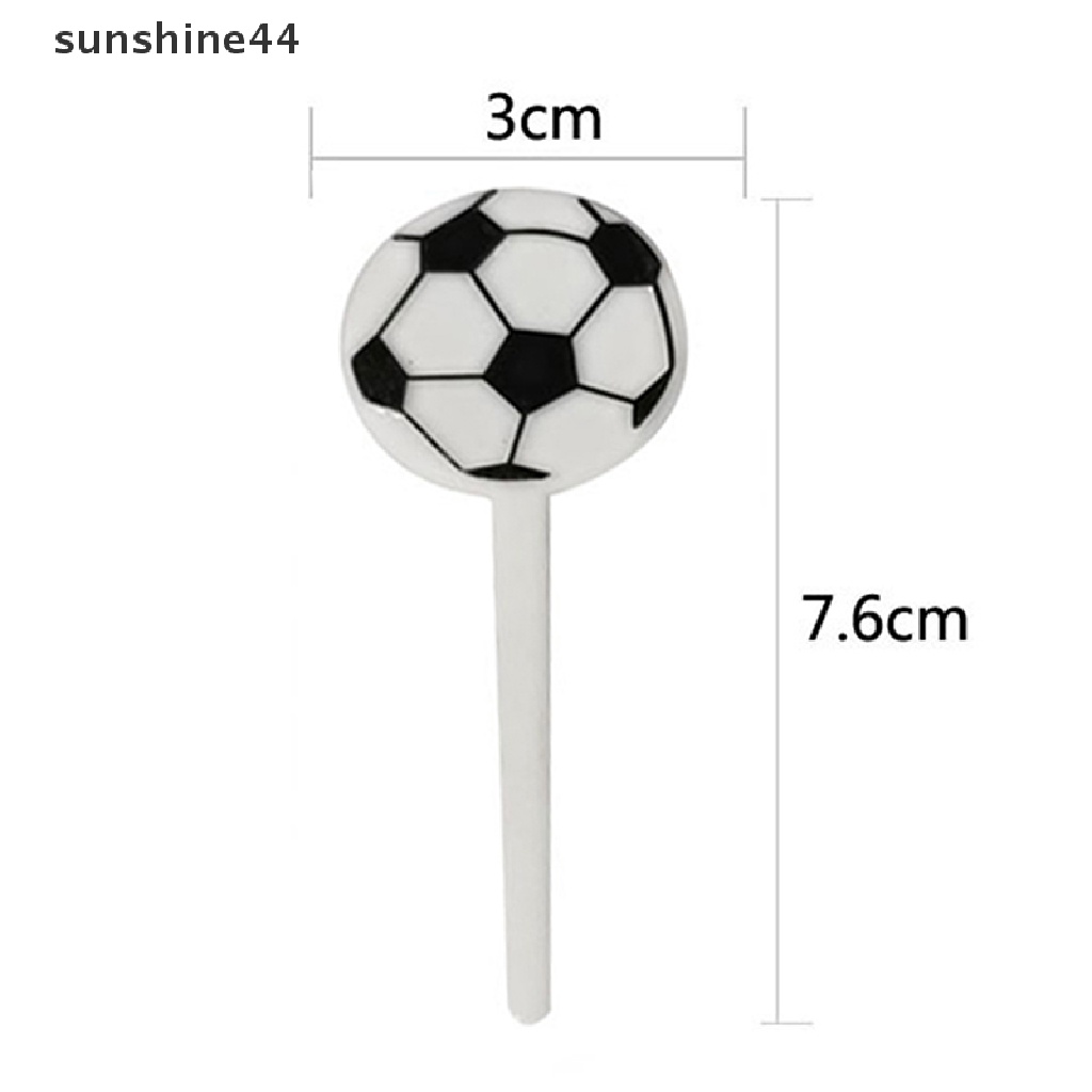 Sunshine 10Pcs Cute Football Food Picks Children Cake Dessert Fruit Forks Party Decor .