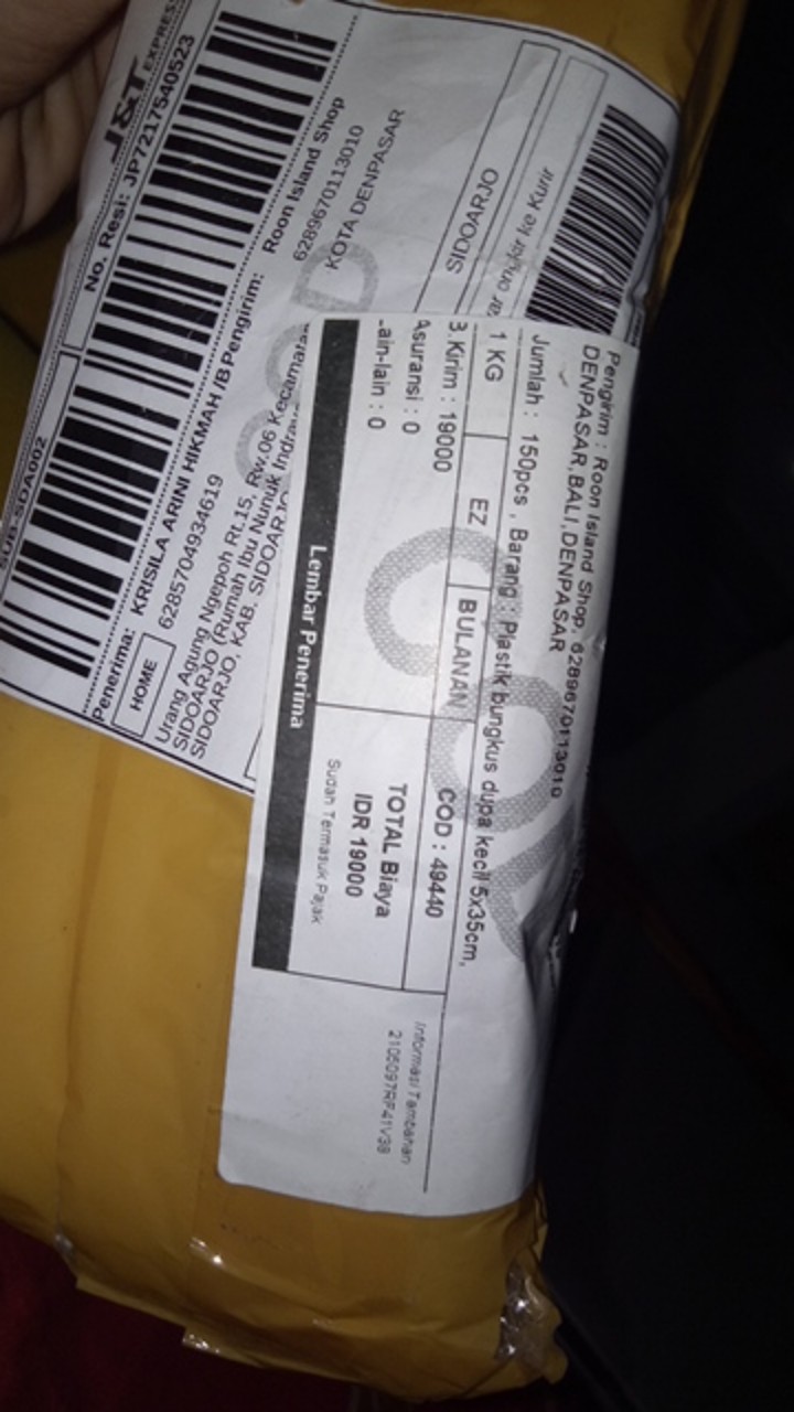 Plastik Bungkus Dupa Kecil 5x35cm