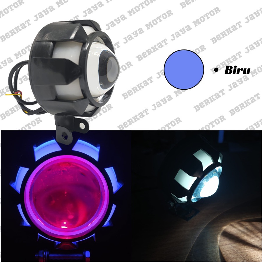 LAMPU TEMBAK SOROT LED CREE PROJIE PROJEKTOR ANGLE EYE RGB MOTOR MOBIL