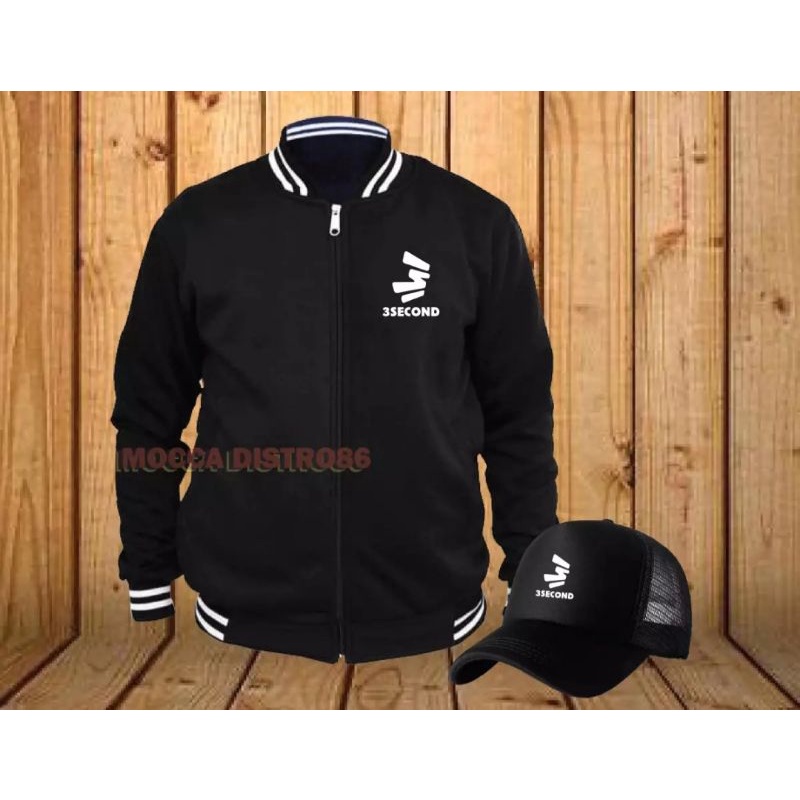Jaket Baseball Varsity 3second Pria Wanita Free Topi