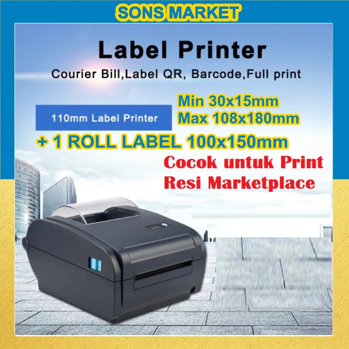 

Paket Printer Label BLUETOOTH ZJ9210 + Kertas LABEL 100X150mm
