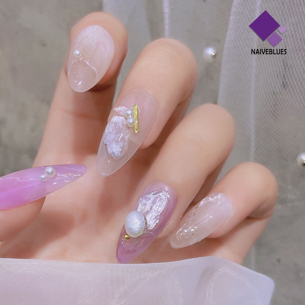 Naiveblue 1 Kotak Ornamen Kerang Asimetris Untuk Dekorasi Nail Art