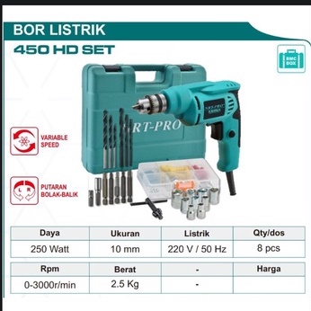 BOR LISTRIK 10MM SET NRT-PRO 450HD 250WATT