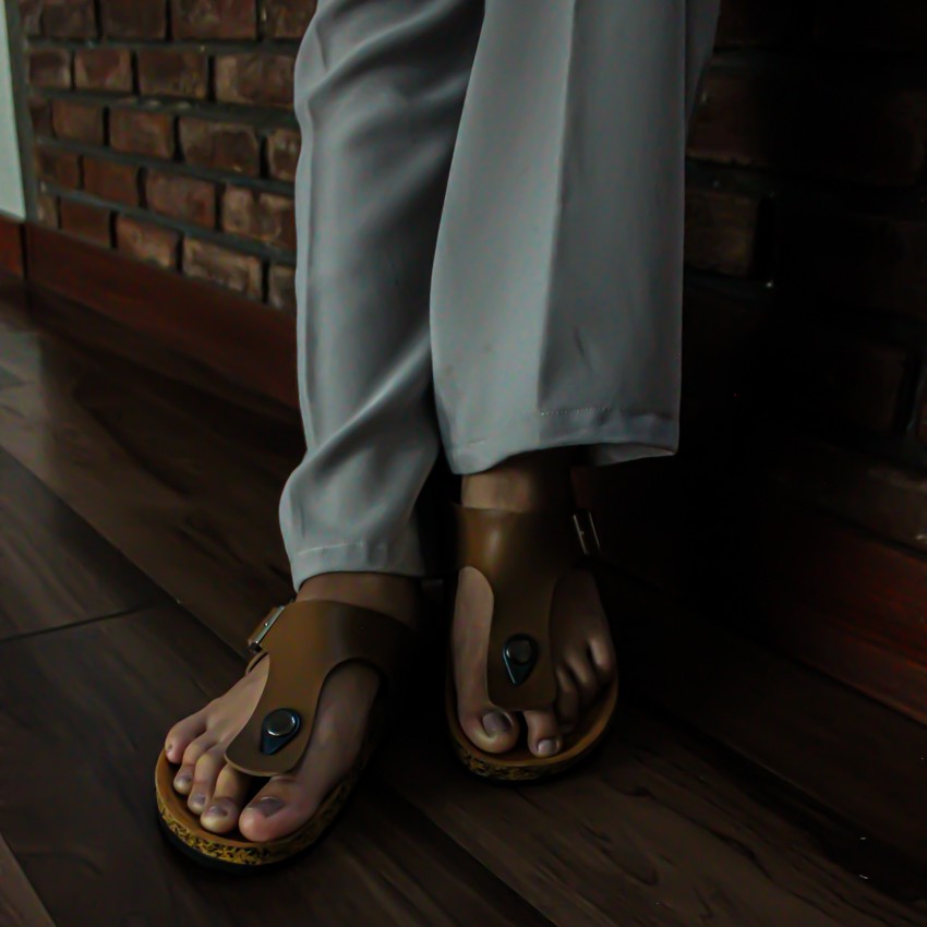 Erina Brown | Sendal Jepit Tali Kulit Simpel Kayu Wanita Women Sandal Footwear | FORIND x Zensa