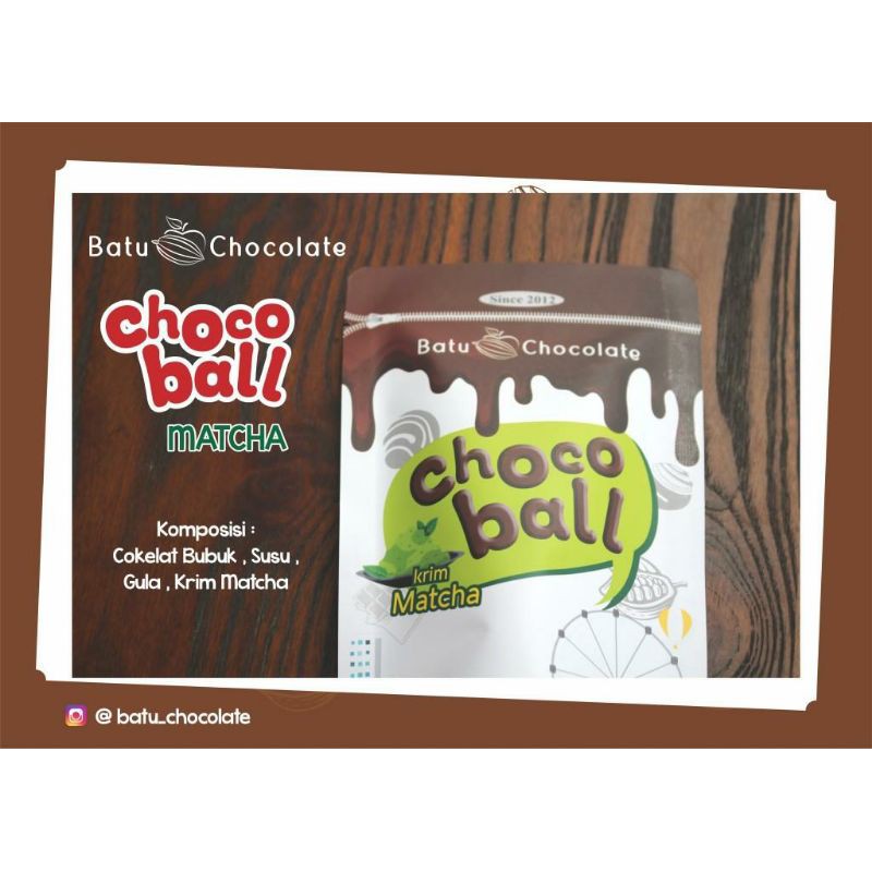 Batu Chocolate - Chocoball Matcha / Green Tea  - Oleh Oleh Khas Malang