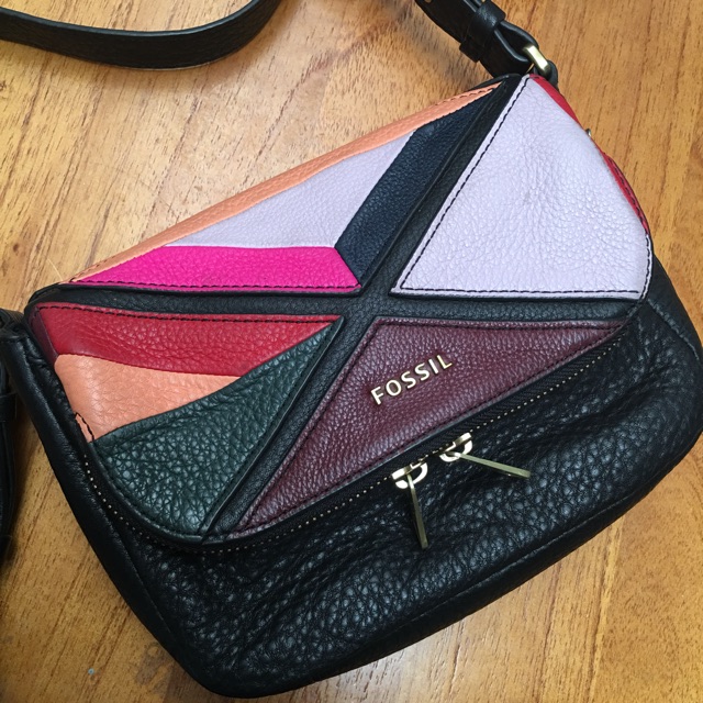Fossil preston patchwork small cross body original (preloved)