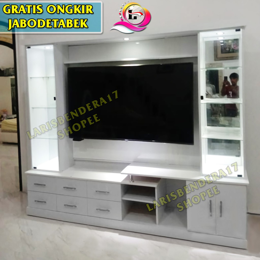 Lemari ELMEGA - Rak TV Modern | Elegan | Minimalis | Lemari Jakarta Bogor Depok Tangerang Bekasi Buf