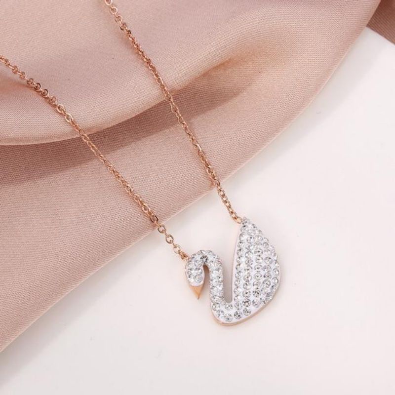 Kalung Titanium Wanita Model Angsa Anti Karat