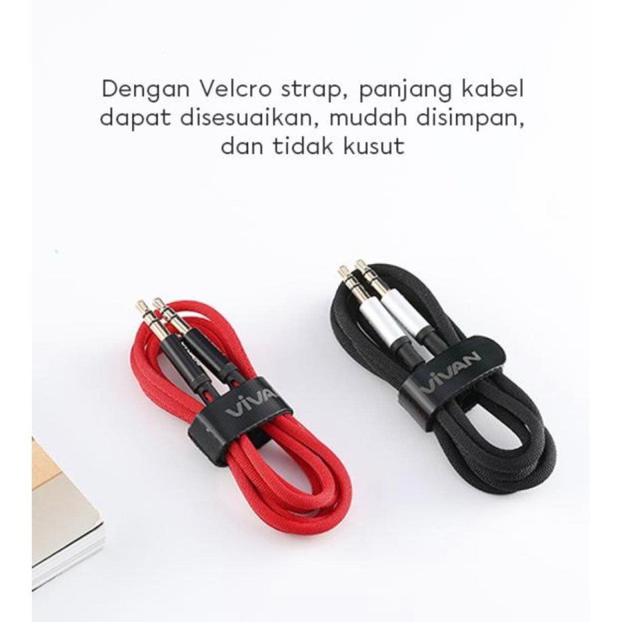 Kabel Audio AUX 3.5mm 100cm VIVAN AUX01 Garansi Resmi 1 Tahun