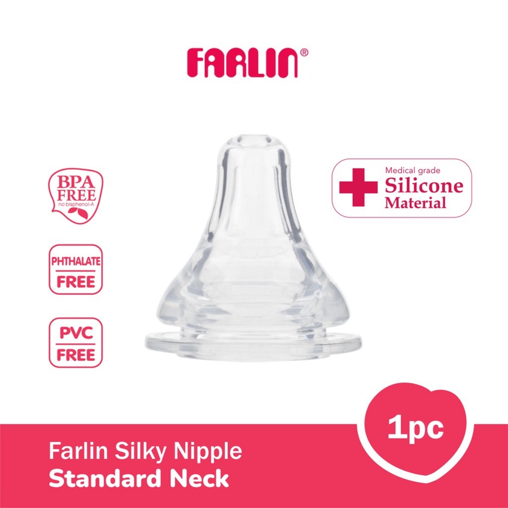 [PROMO] Farlin Silky Silicone Nipple Dot Standard Neck 1Pcs