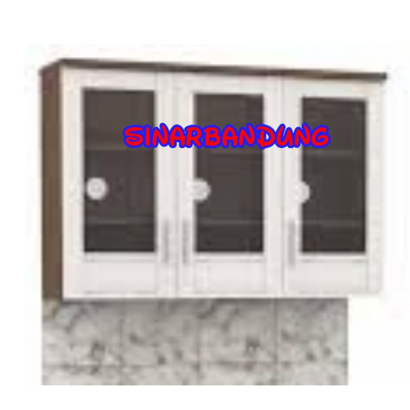 KITCHEN SET ATAS 3 PINTU PUTIH / KITCHEN SET MINIMALIS / KITCHEN SET PUTIH KACA
