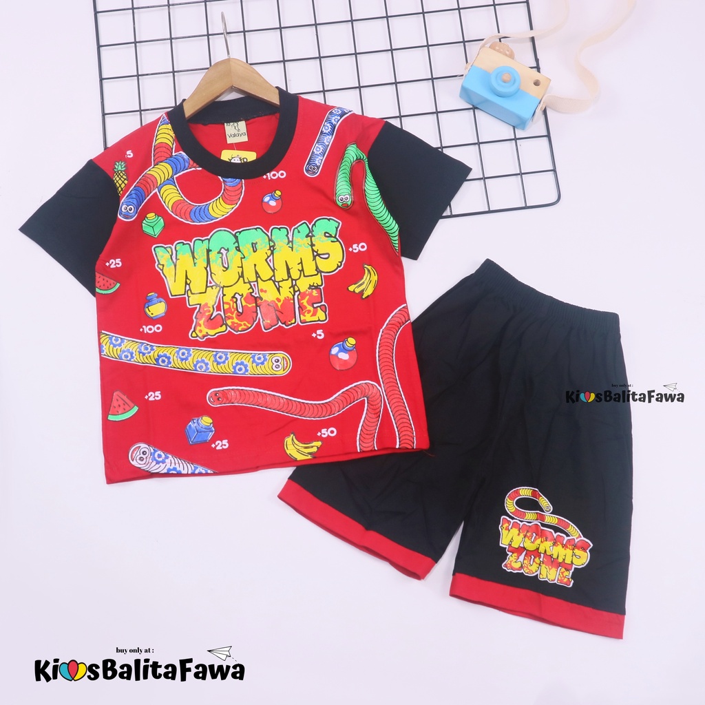 Setelan Rafa uk 1-2 Tahun / Kaos Karakter Lengan Murah Celana Pendek Baju Harian Anak Laki Cowok