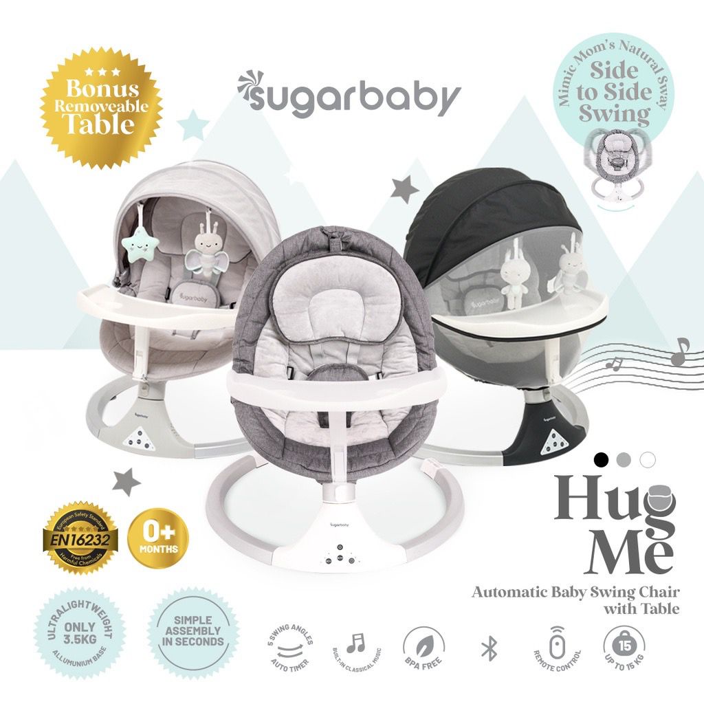 [FREE BUBBLE WRAP] Sugar Baby Hug Me Automatic Swing Chair With Table