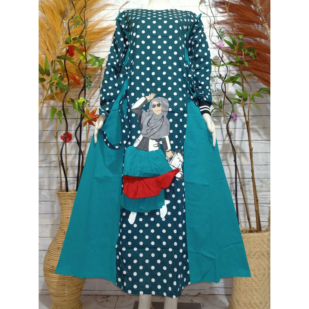 LANGSUNG KIRIM gamis polkadot chitato/gamis katun jepang premium polkadot